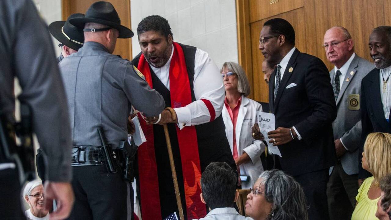 Can an NC citizen trespass in a building owned by the people of NC? That is the question.