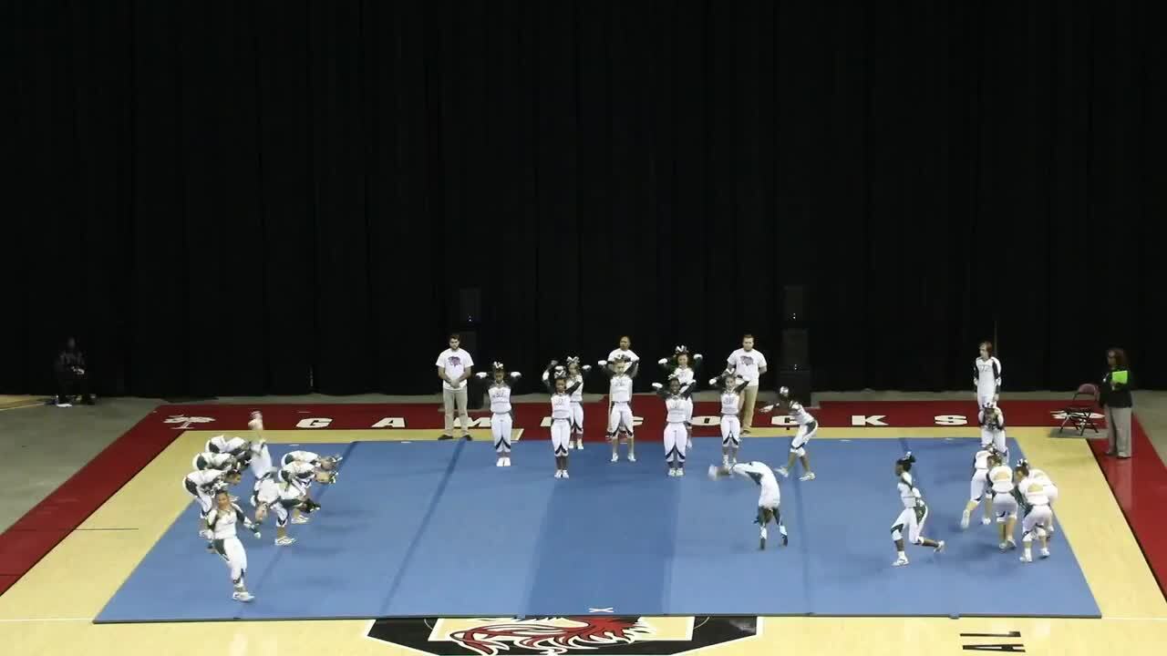 Dutch Fork competes in the 5-A State Cheerleading championships.