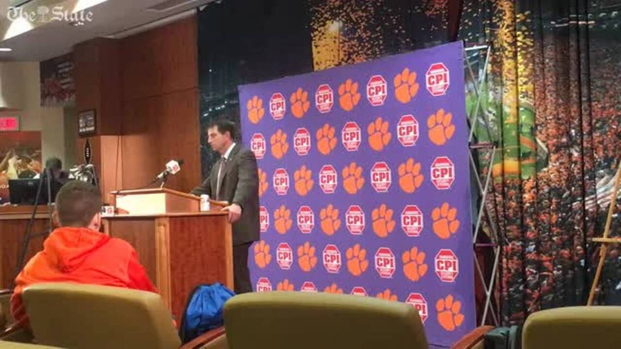 Dabo Swinney reacts after Clemson win over USC