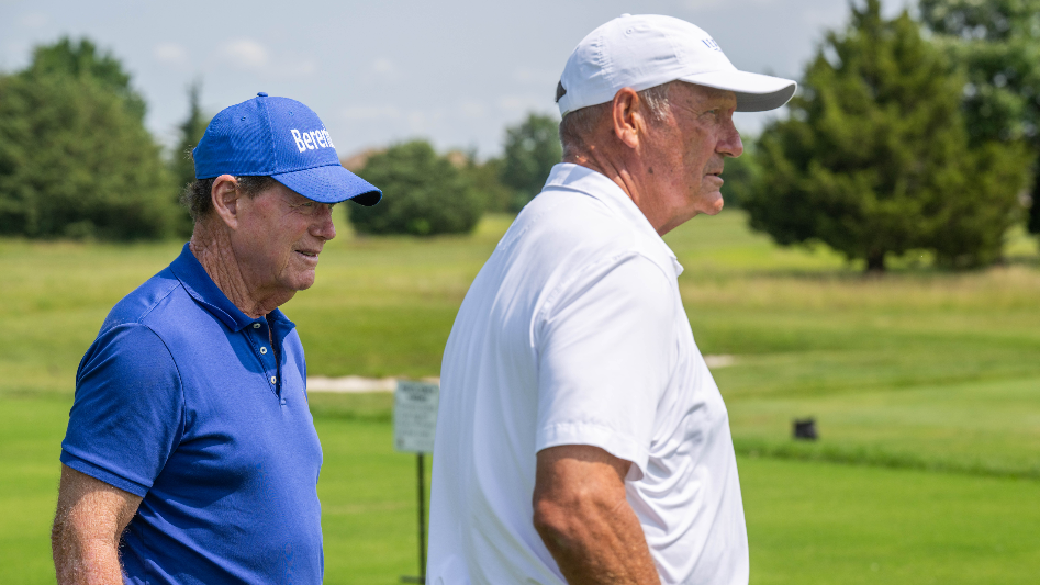 Kansas City sports legends Tom Watson and George Brett speak on ALS at charity golf event