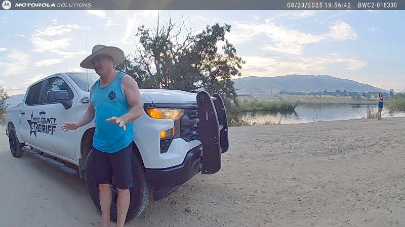 Boise County Sheriff's deputy bodycam footager shows post-fight interview with commissioner