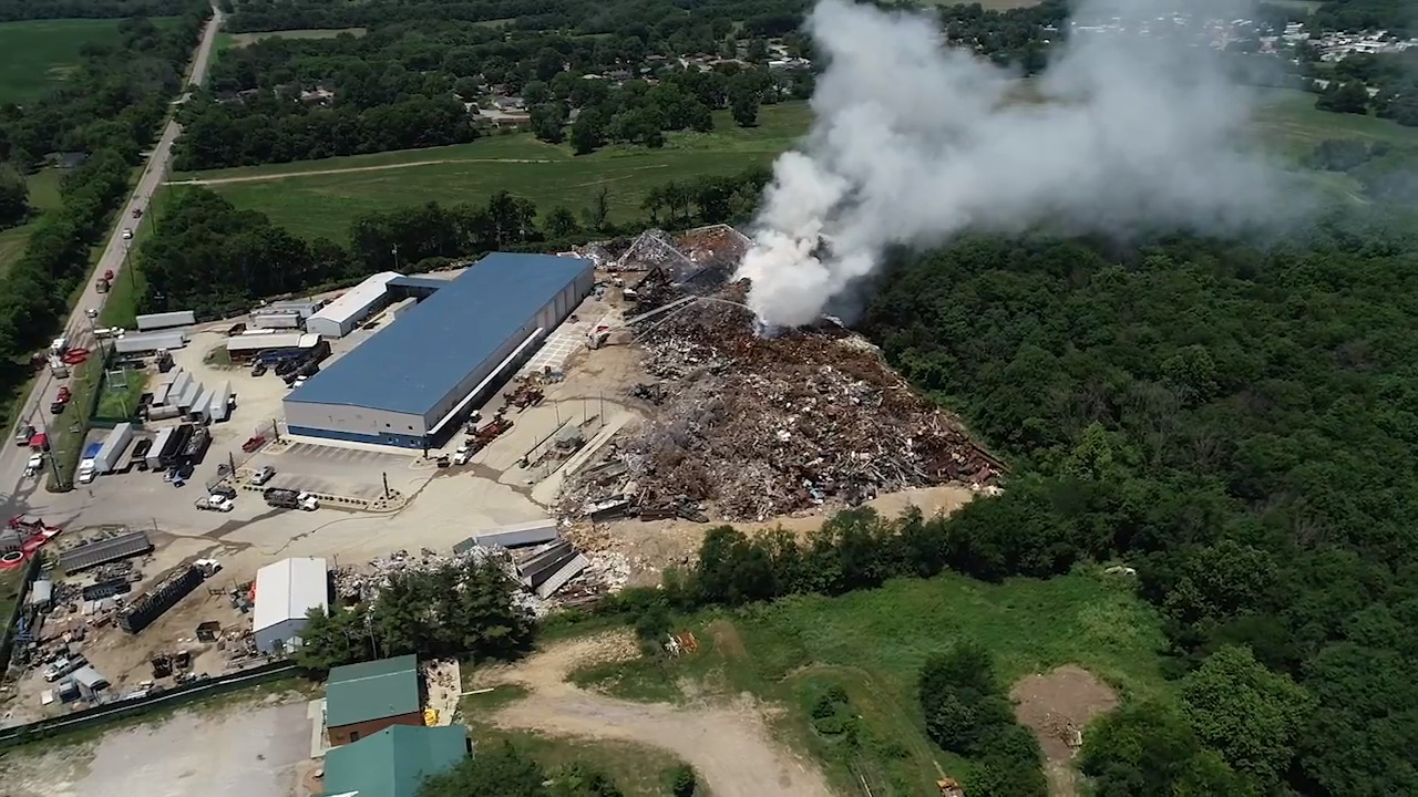 25 departments helped fight Winchester recycling facility fire that still smolders