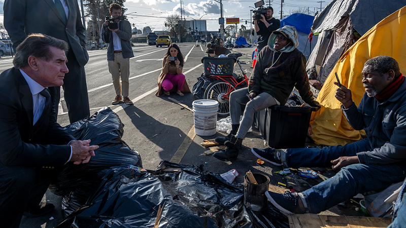 Baseball legend Steve Garvey stumps for U.S. Senate at Sacramento Homeless encampment