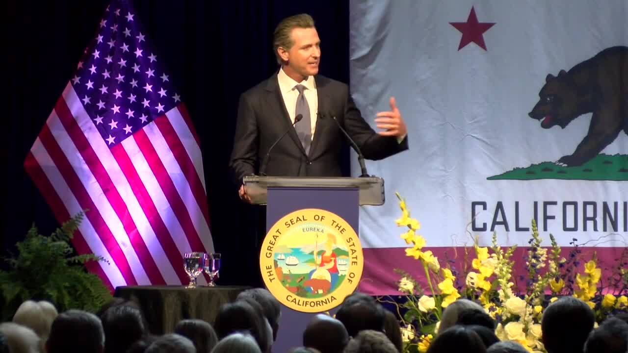 Gavin Newsom speaks at Lieutenant Governor of California inauguration