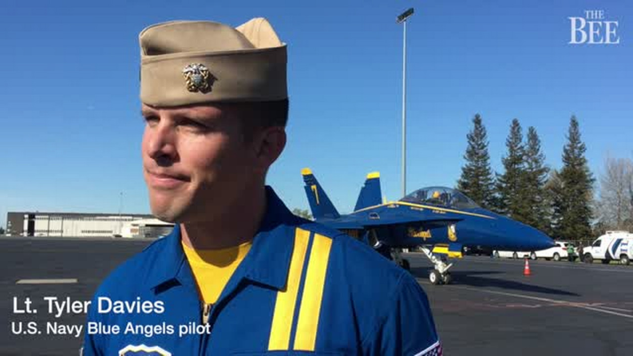 U.S. Navy Blue Angels land at Mather Airport