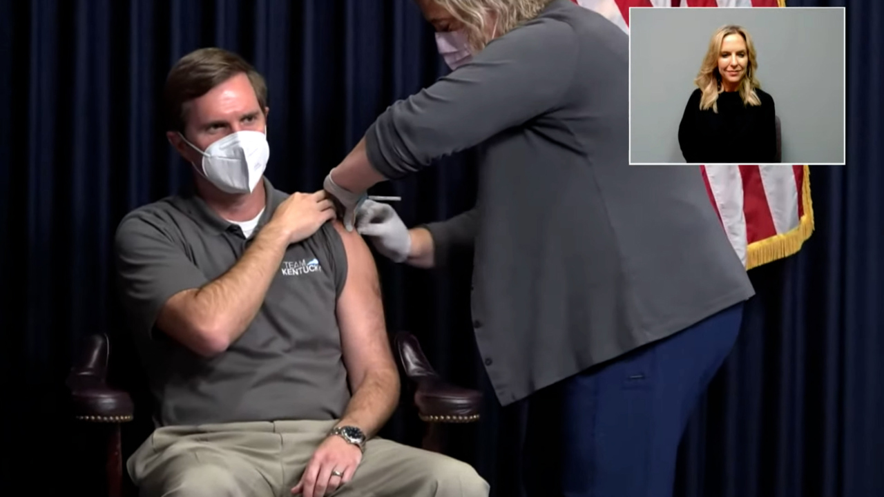 Gov. Andy Beshear, First Lady Britainy Beshear receive COVID booster vaccination