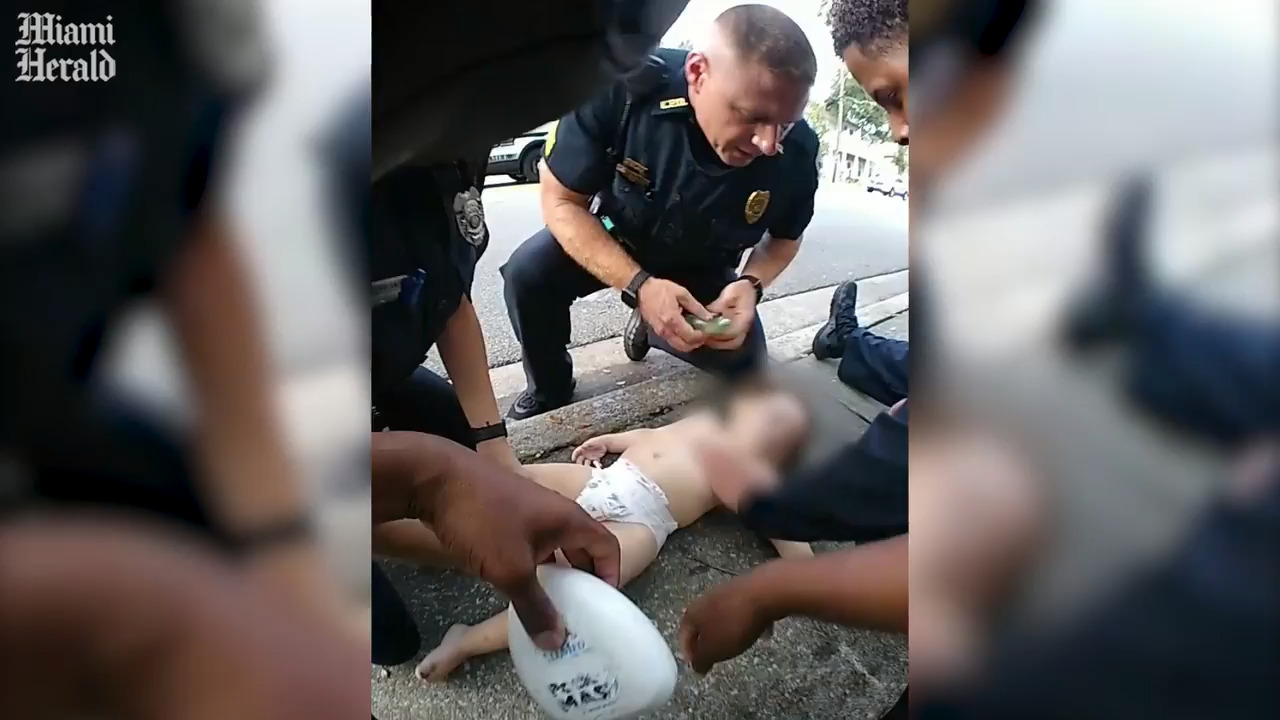 Watch as Florida officers save the life of a baby choking on a Goldfish cracker