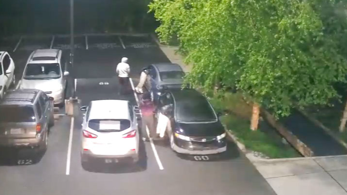 Four suspects sought after 14 cars broken into