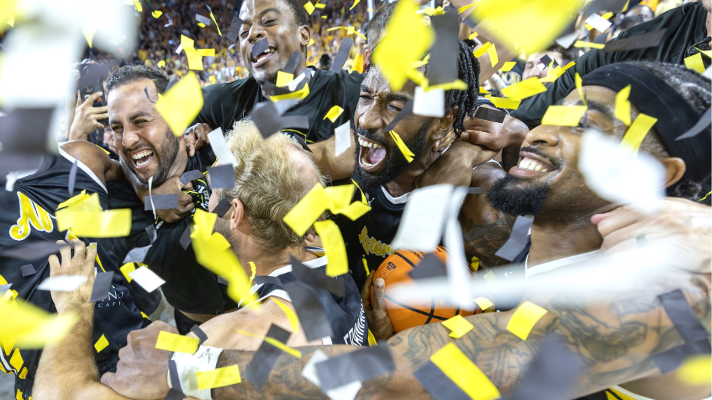 AfterShocks celebrate after winning 2025 TBT title
