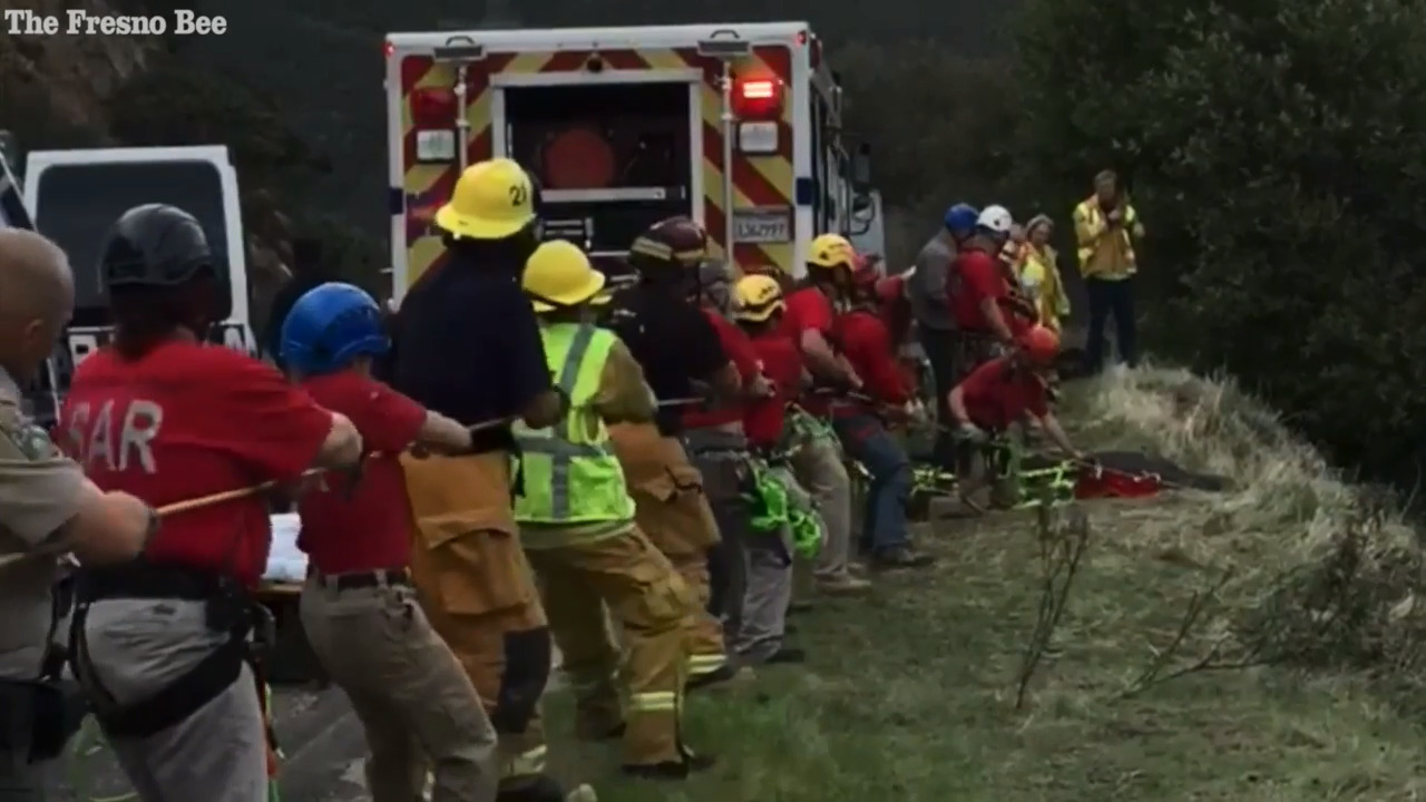 Driver rescued after car goes into ravine along Highway 140 near Yosemite