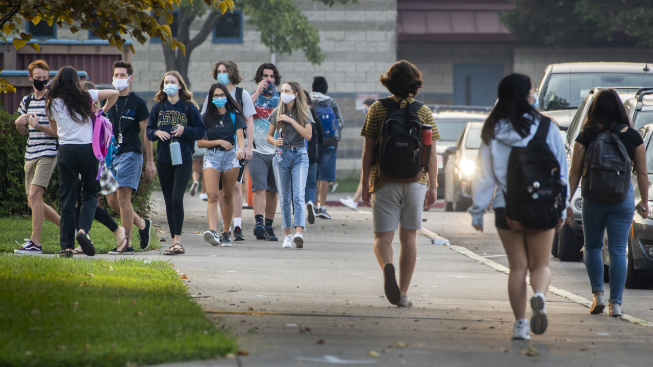 See Rocklin High School students return to school after distance learning
