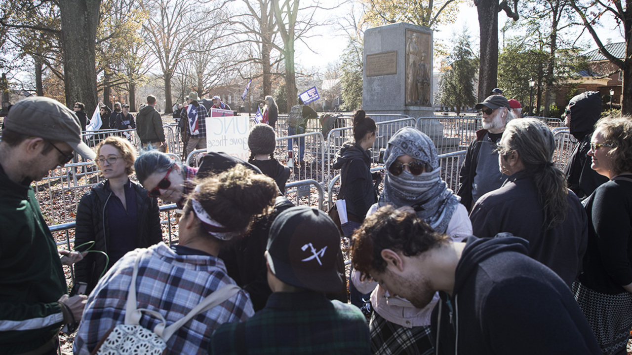 Prayer and protests over Silent Sam on Sunday, a graduation day for some UNC students