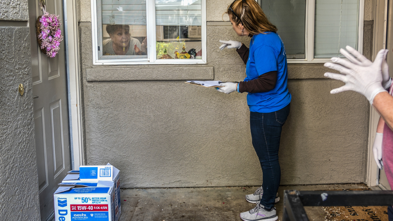 See shut in seniors in Elk Grove get food boxes from volunteers who shop and deliver