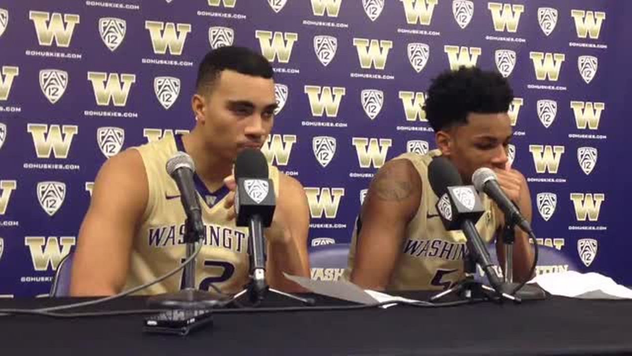 VIDEO: Andrew Andrews, Dejounte Murray discuss Huskies' 87-85 comeback win over USC