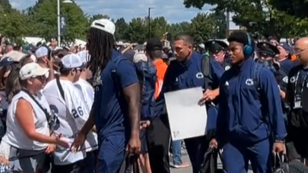 Penn State's Matt Campbell arrives for first game at Beaver Stadium (Video)