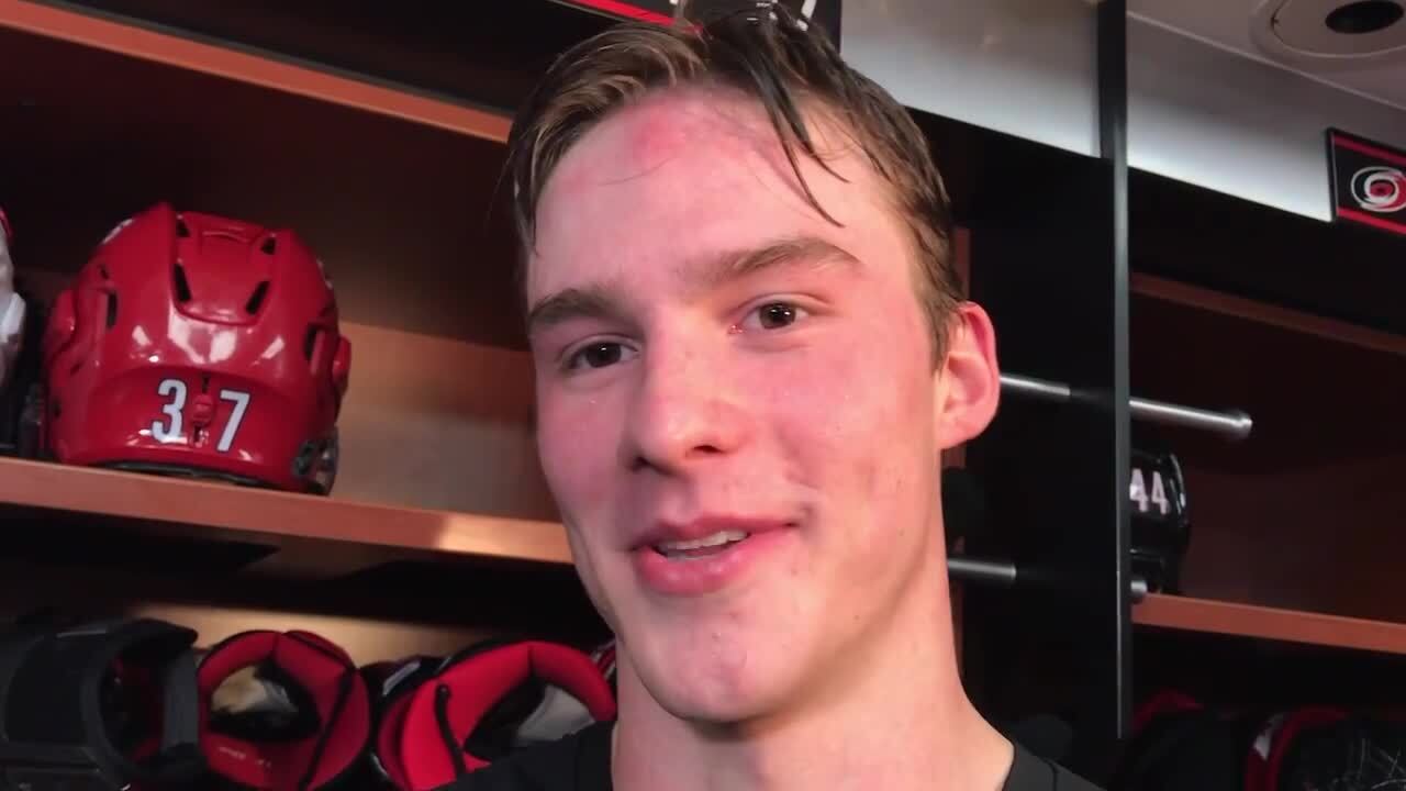 Svechnikov tricks Flames, treats Canes fans in 2-1 victory