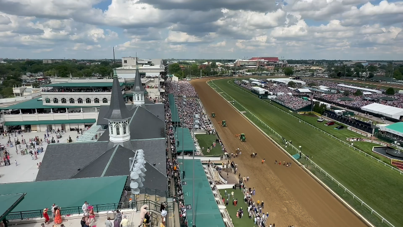 See the Kentucky Derby 2024 crowd attendance from above