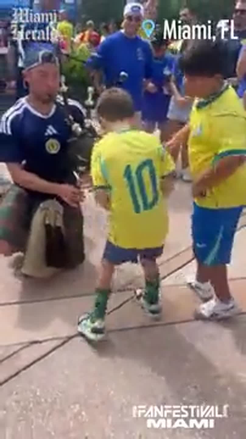 Sights and sounds from fan fest area ahead of Brazil v Scotland