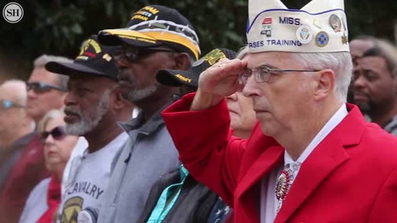 Jackson County Veterans Day tribute at Moss Point monument