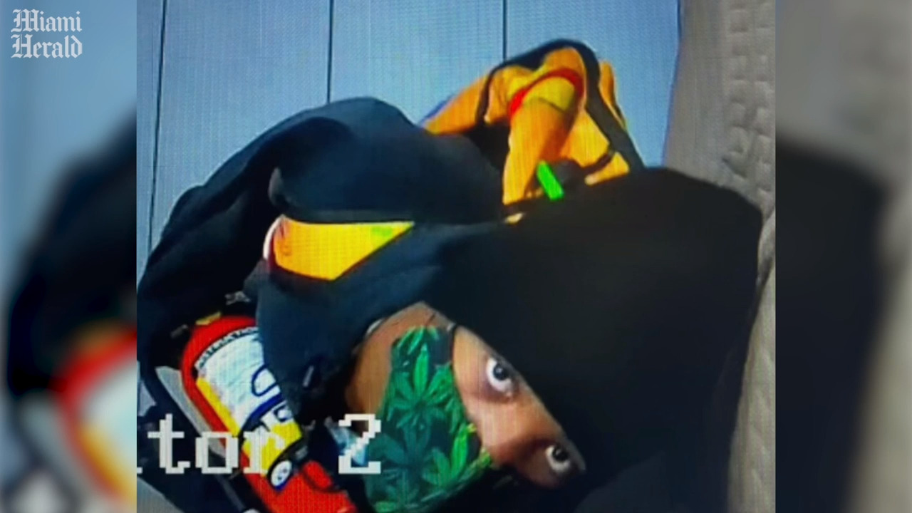 Miami cops say video shows a police vehicle burglary suspect. He wore a Rugrats backpack