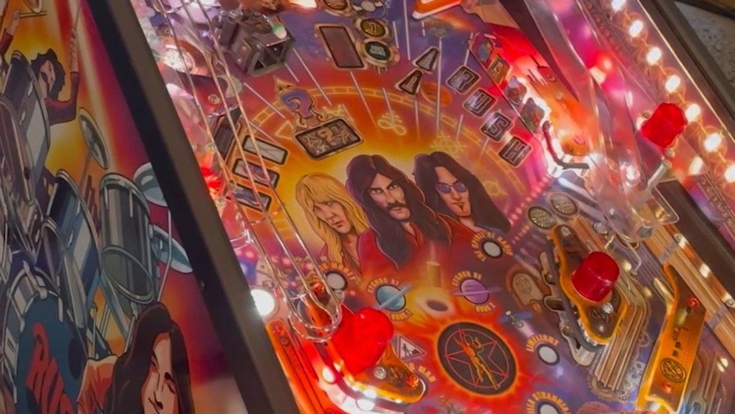 'Pinball Joe' works on machines at his workshop at Axemann Brewery