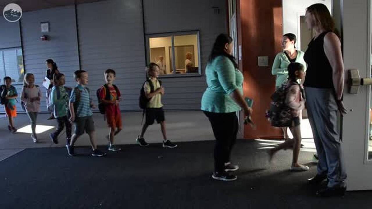 Watch students return to the newly built Happy Valley Elementary School in Bellingham 