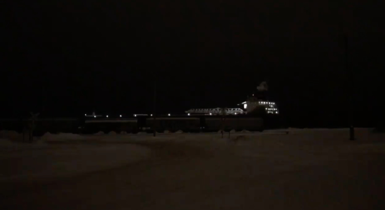 Listen to the broken, blaring ship horn that went off for an hour