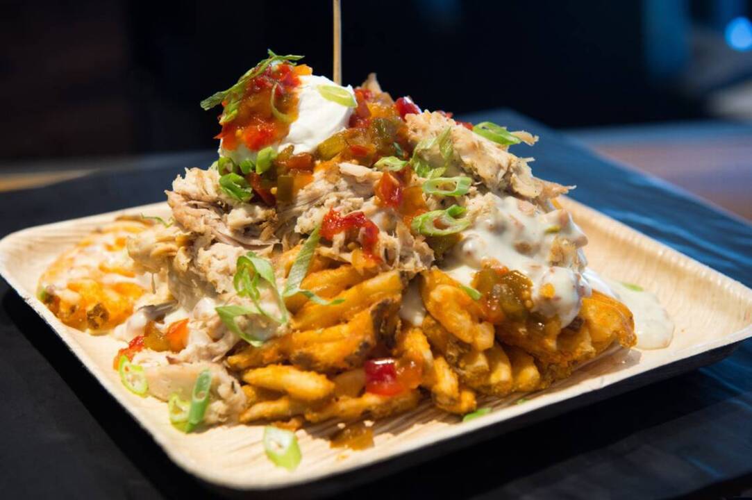 Barbecue is on a lot of different foods at Kauffman Stadium, from funnel cakes to salads