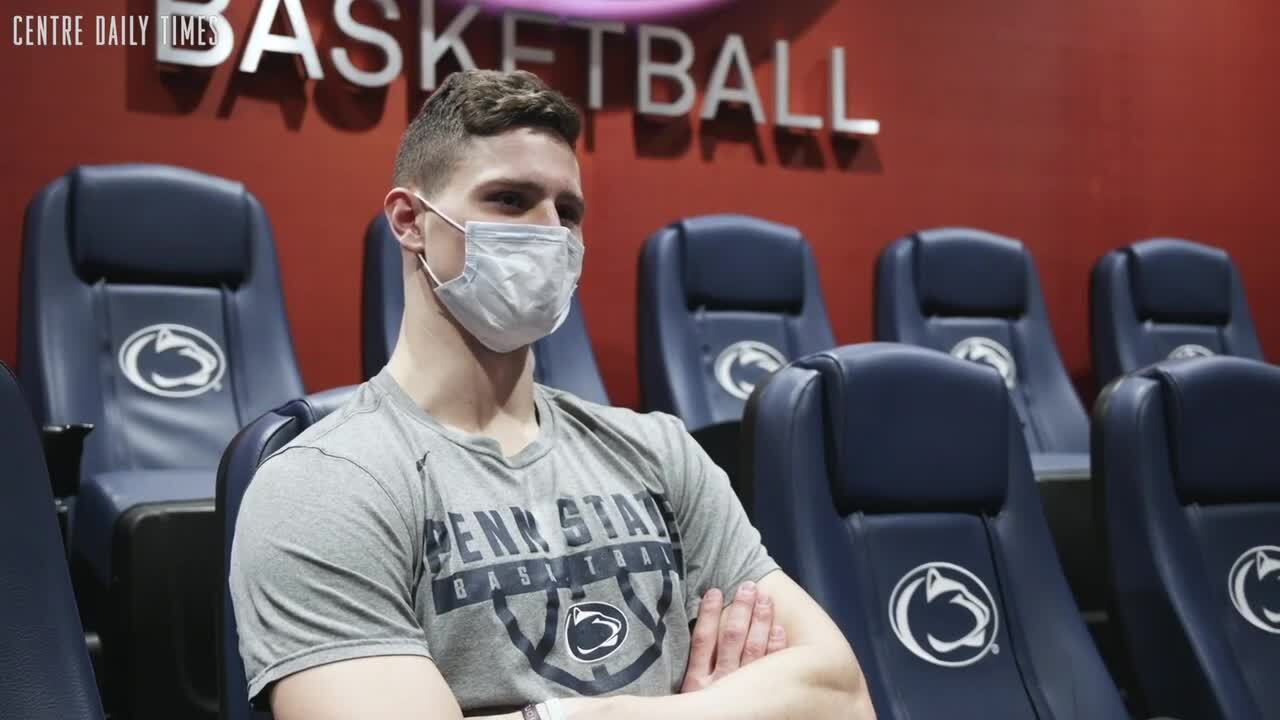 Penn State basketball’s John Harrar speaks about his final game in the Bryce Jordan Center