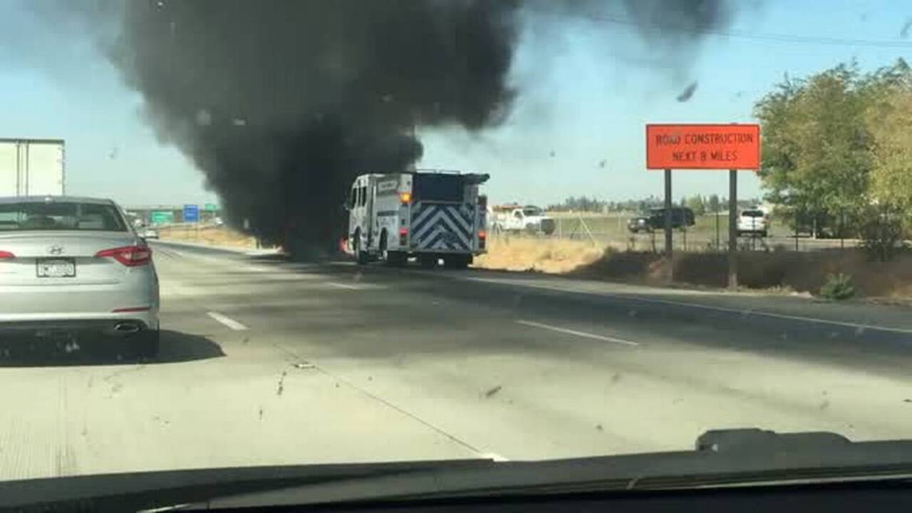 Car fires reported on Highway 99 in Merced County