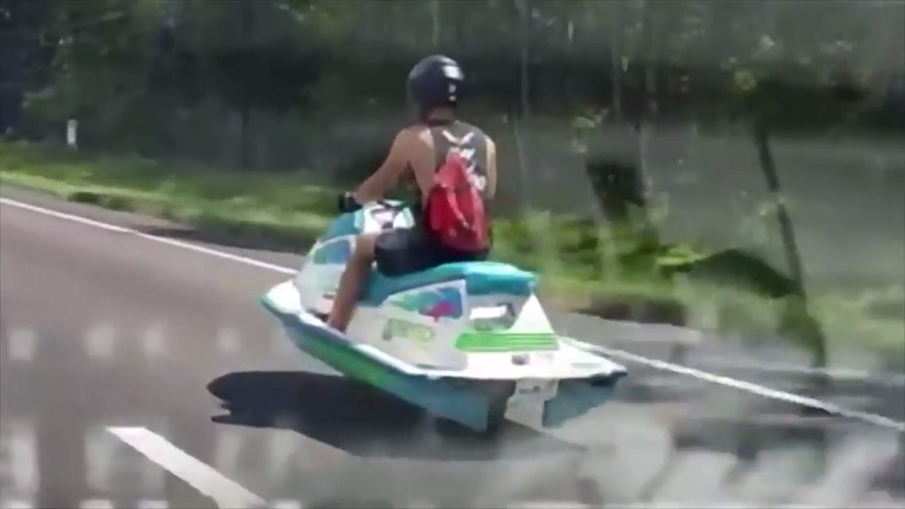 No water, no problem for Florida man who converted Sea-Doo into street-legal motorbike