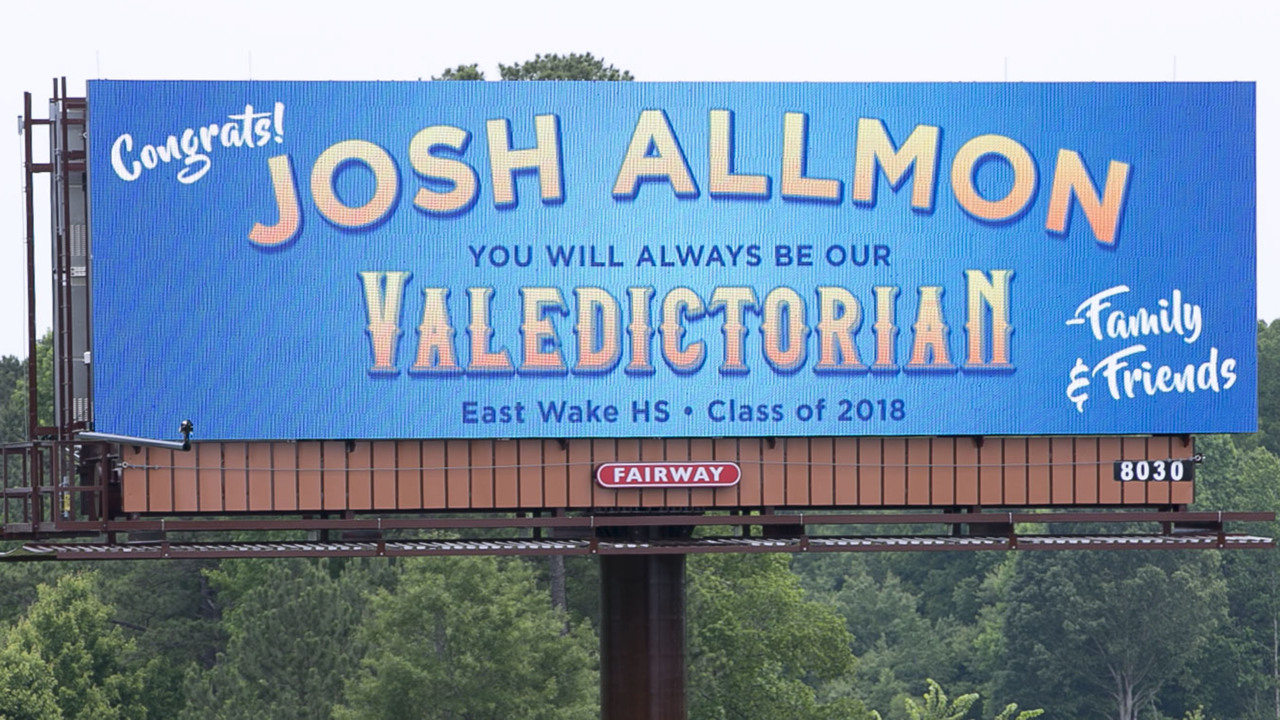 East Wake parent honors his valedictorian son with billboard