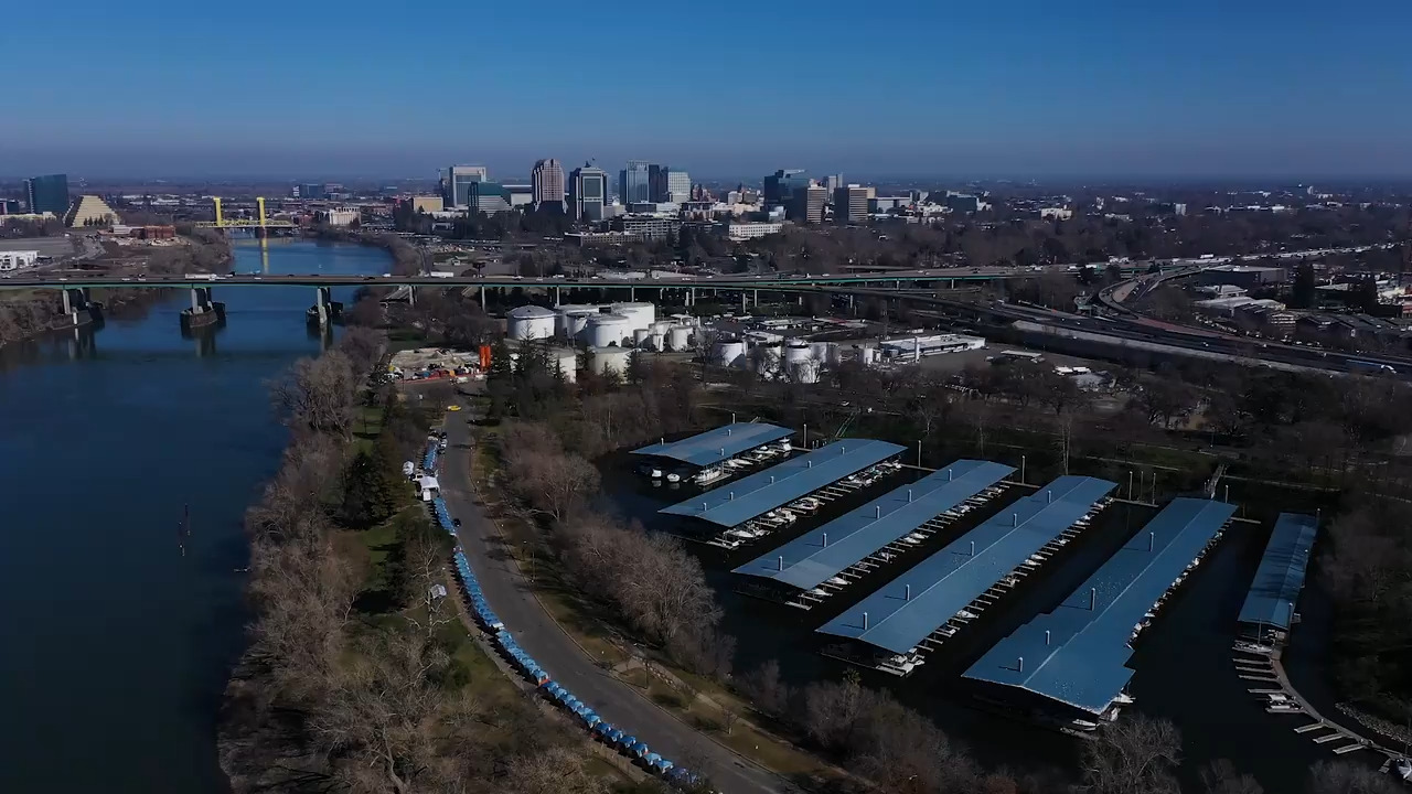 See drone video of Sacramento Safe Ground homeless site in Miller Park