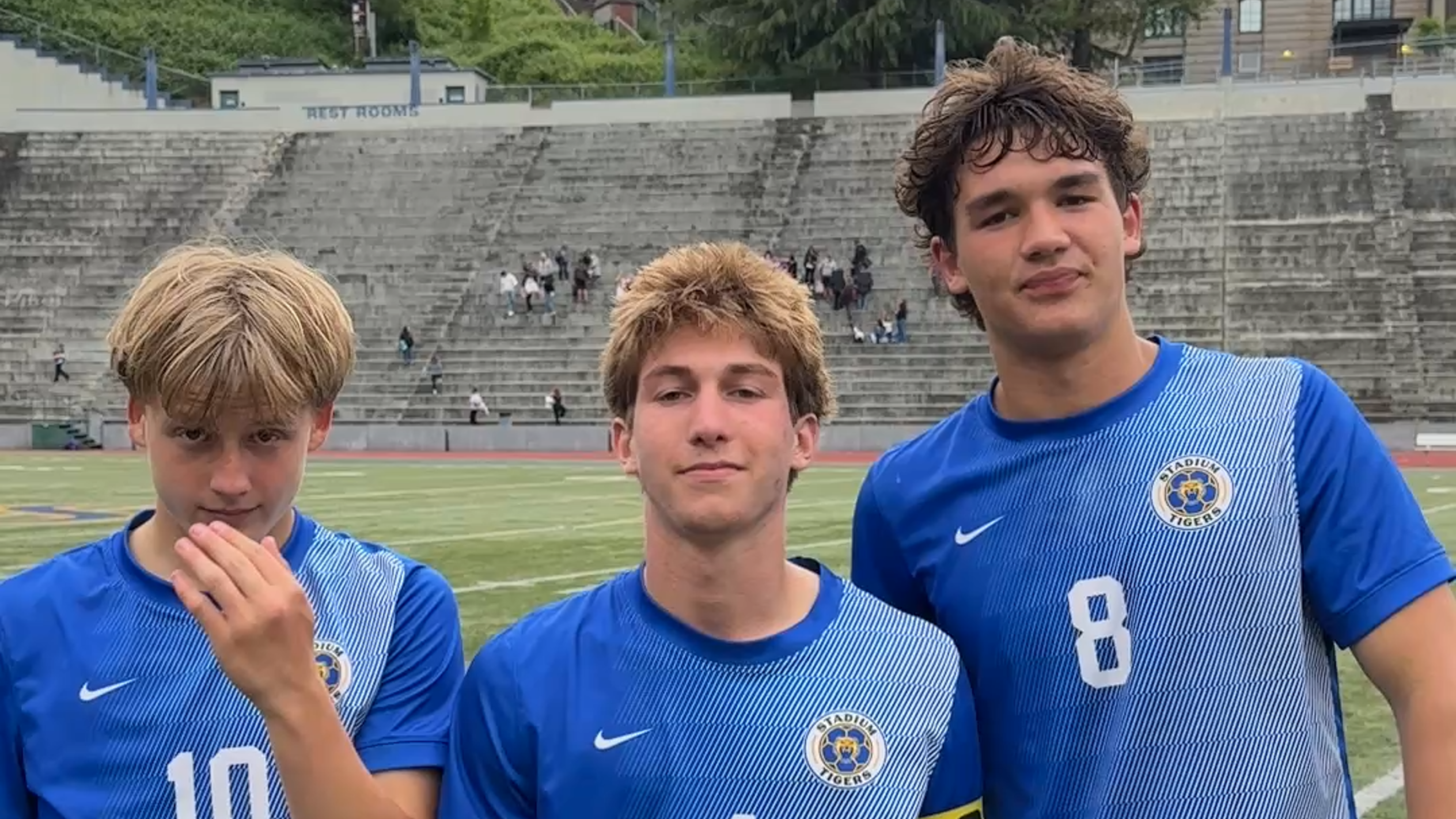 Stadium's Fisher Jarzynka, Jack Luxenberg and Abe Cooper discuss win over Hanford in 4A state tournament