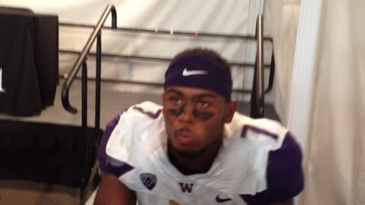 VIDEO: LB Keishawn Bierria talks about Huskies big win over USC
