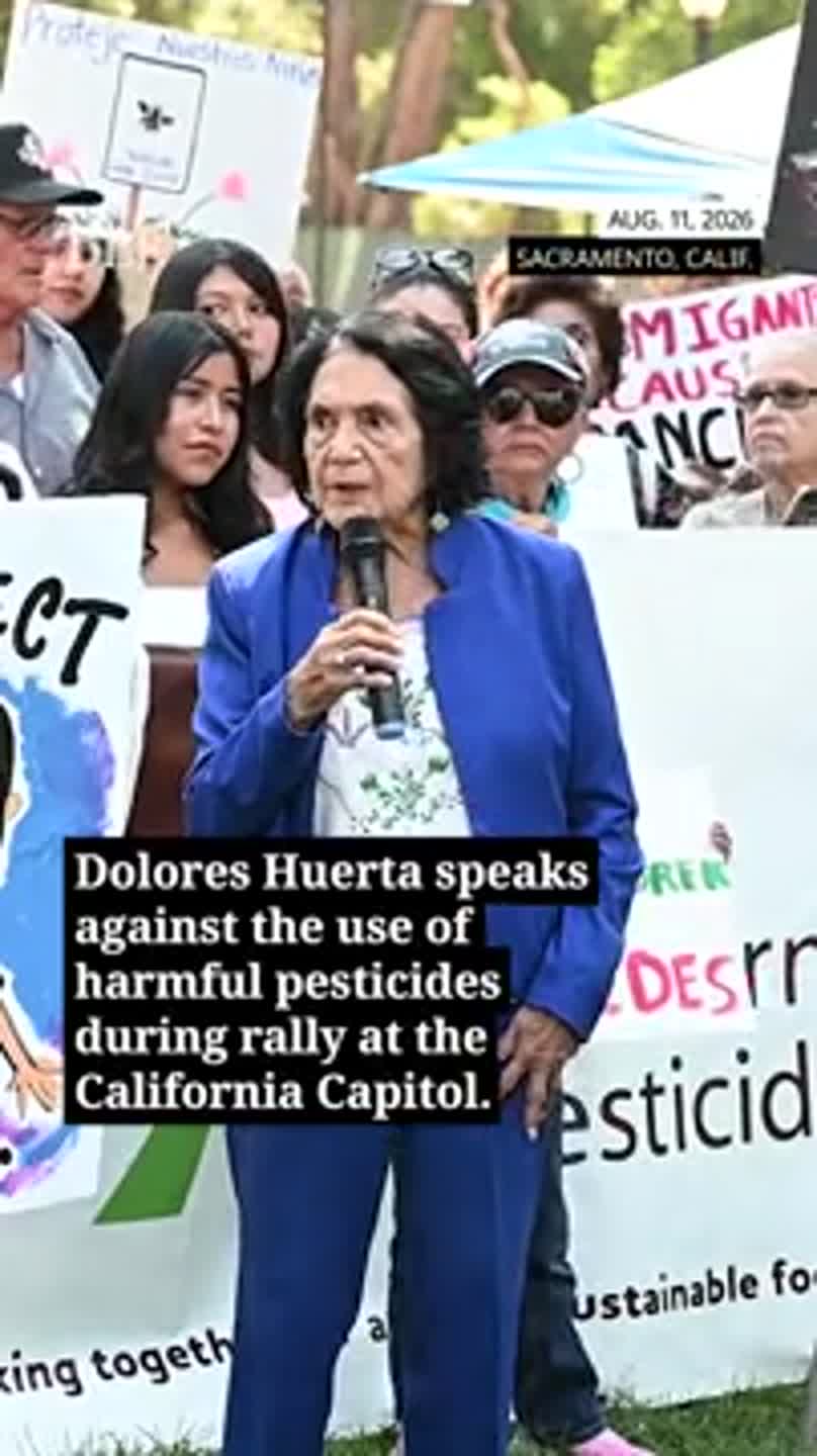 Listen as Dolores Huerta speaks out against harmful pesticide use