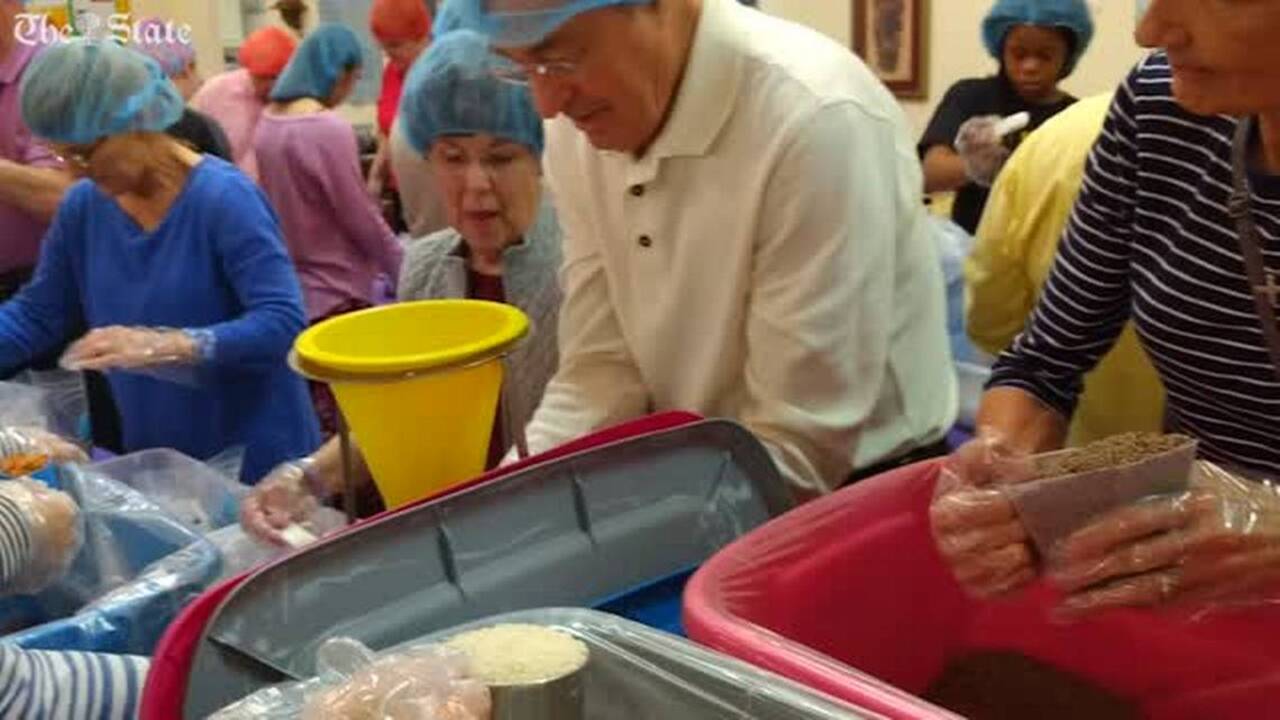 See how SC church volunteers pack 18K meals for starving children in Haiti
