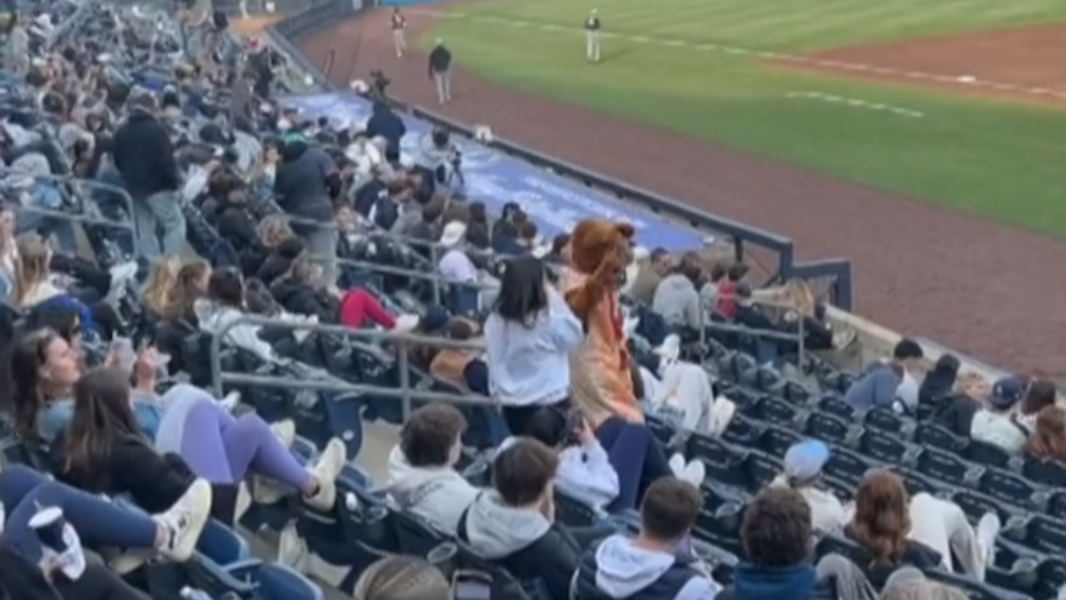 Nittany Lion pumps up fans at the first Dollar Dog Night of season
