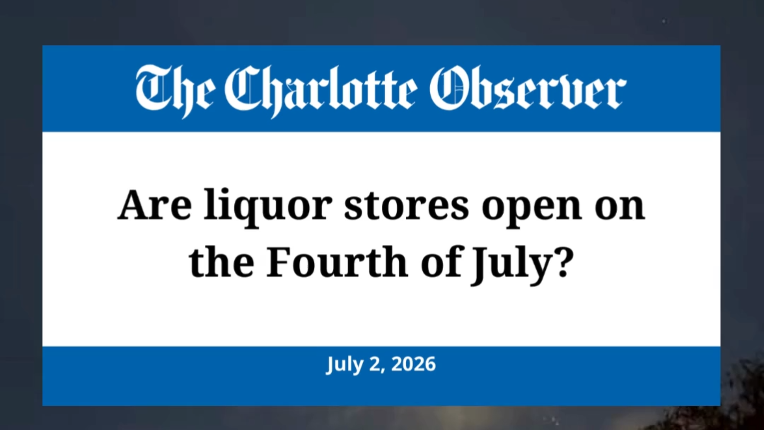 Are liquor stores in Mecklenburg County open on Fourth of July?