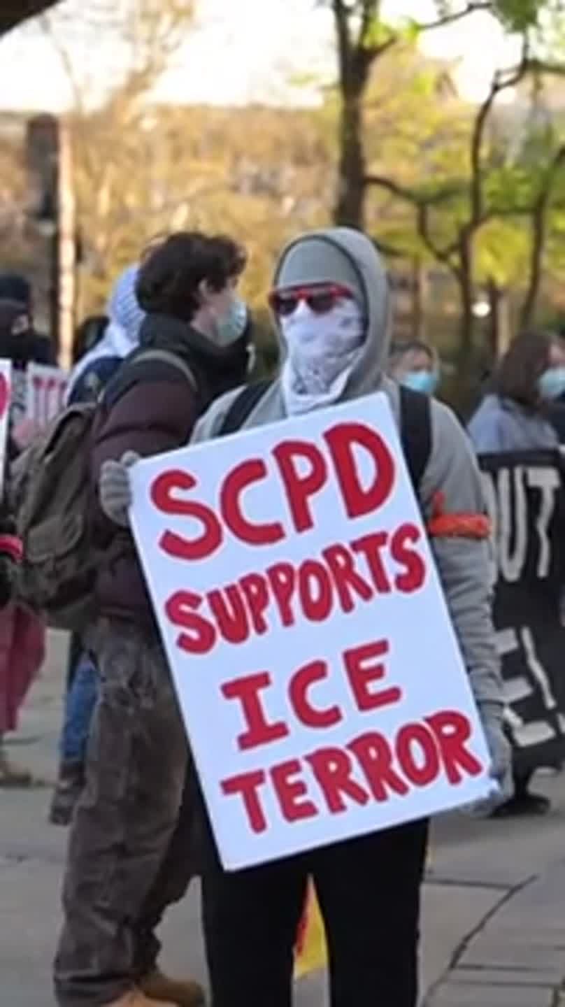 Anti-ICE protesters chant, hang signs at State College Municipal Building