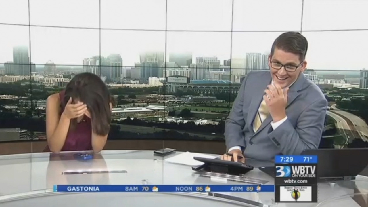 Charlotte TV anchorsup after one of them belches on air