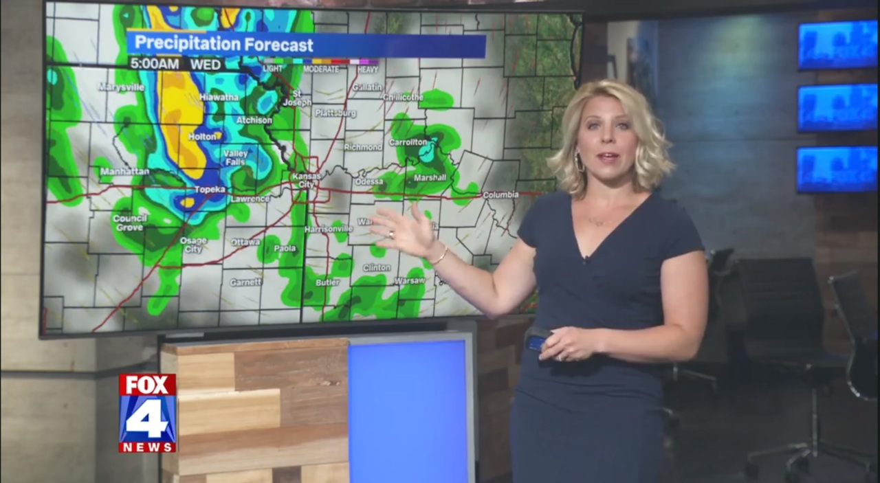 Cooler air moving into the Kansas City area, chance for rain overnight
