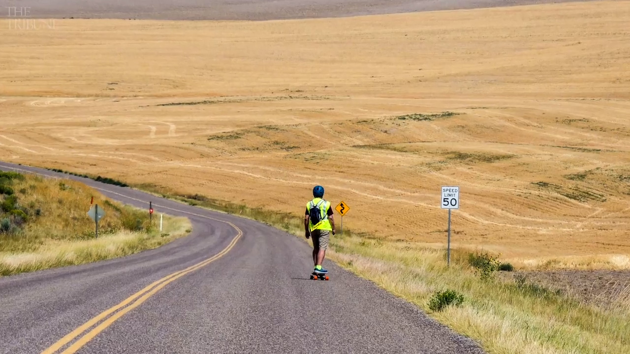 California man makes history riding electric skateboard across country
