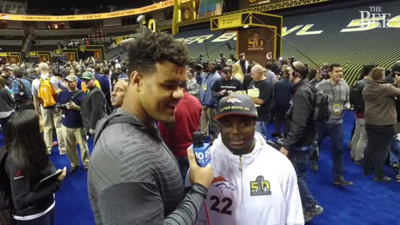 Video: Denver Broncos face 5,500 members of the media at Super Bowl 50 opening night