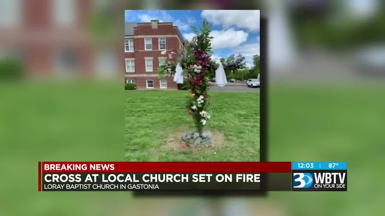Cross is set on fire at Gastonia church