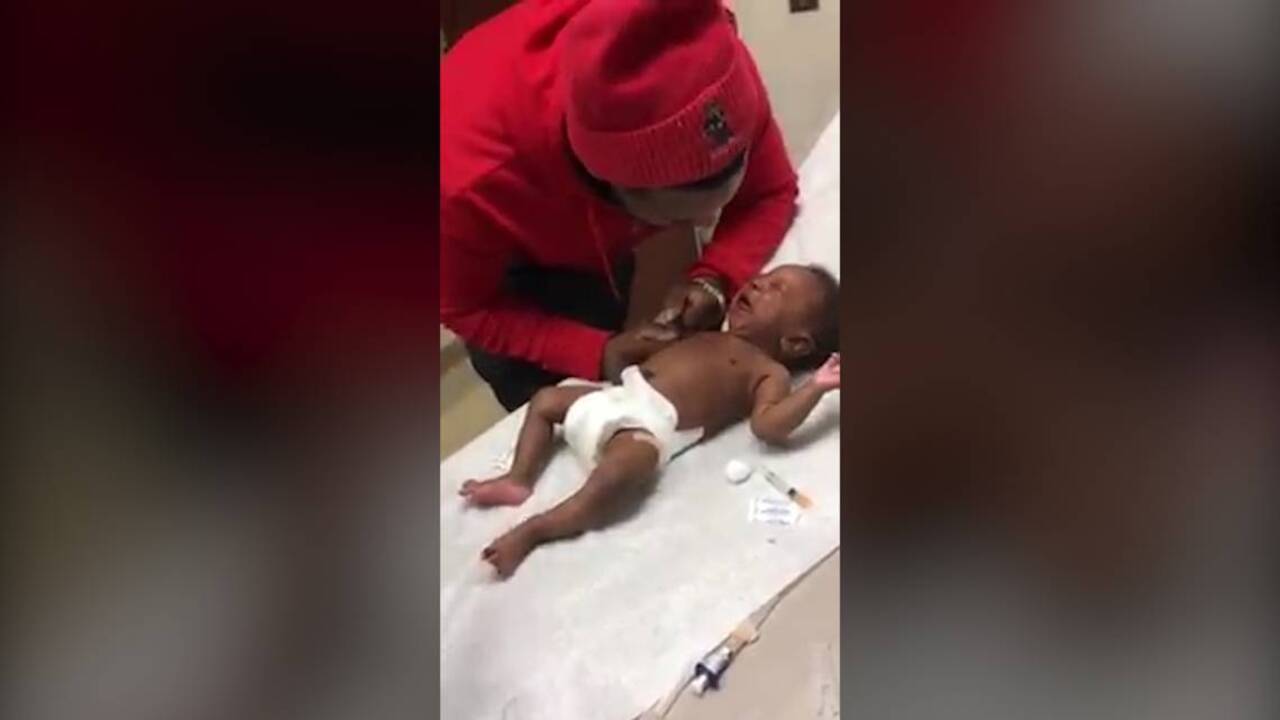 Video of dad reacting to baby's shots at doctor's office goes viral