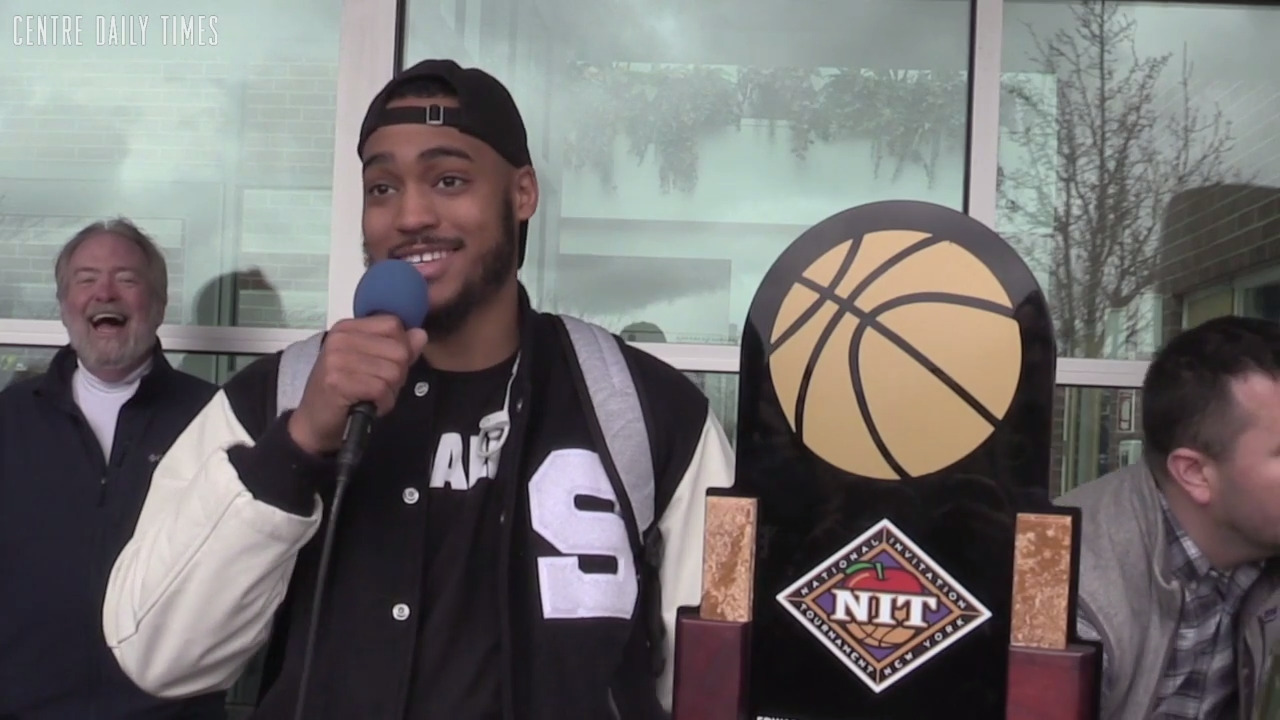 Penn State Men's Basketball team return home NIT champions to excited fans