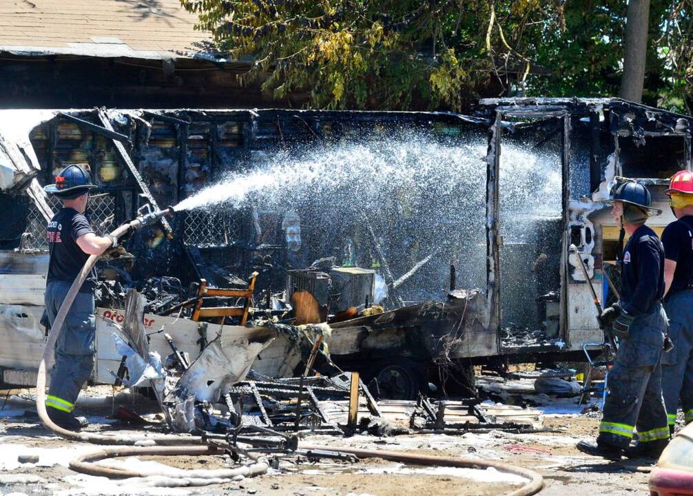 Trailer and RV Catch Fire on Anthony Ave In South Modesto | Modesto Bee