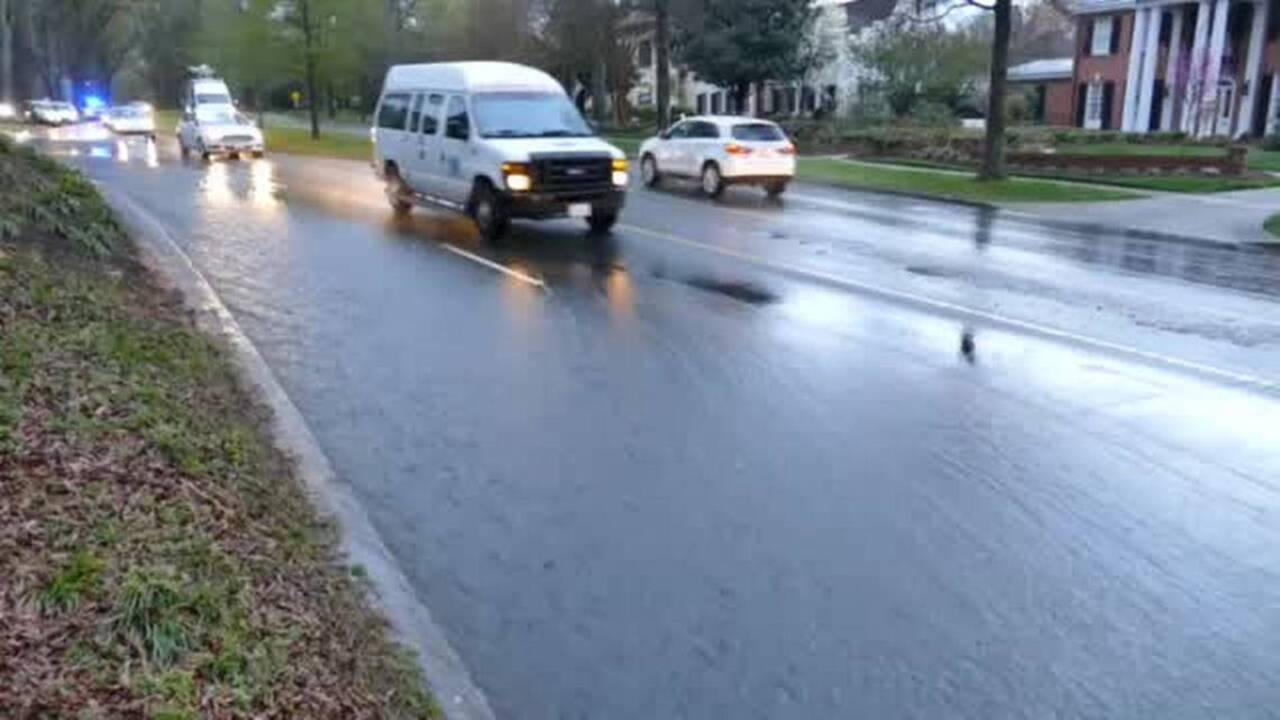 Water main break on Queens Road West