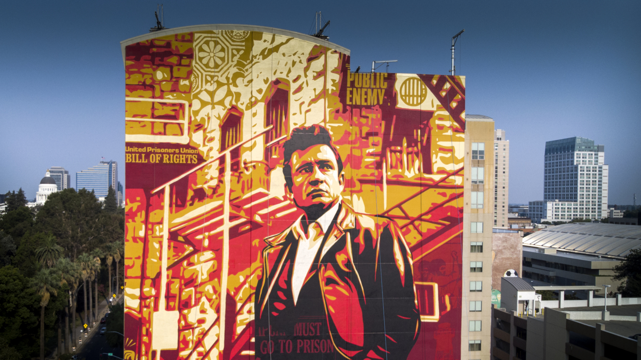 Get a close-up look at Sacramento’s new Johnny Cash mural
